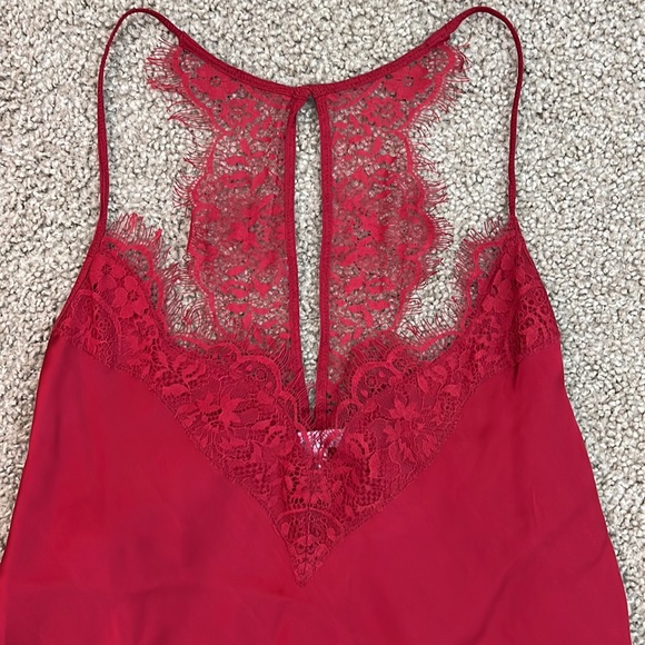 Calypso St. Barth Red Silk Lace Top - Picture 2 of 6